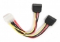 Кабель питания SATA Cablexpert CC-SATA-PSY, 15см, molex 4pin/2x sata15pin, на м2 устр., пакет 0