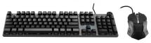 Клавиатура+мышь (комплект) OKLICK 500GMK, серый/черный, проводной, USB 2