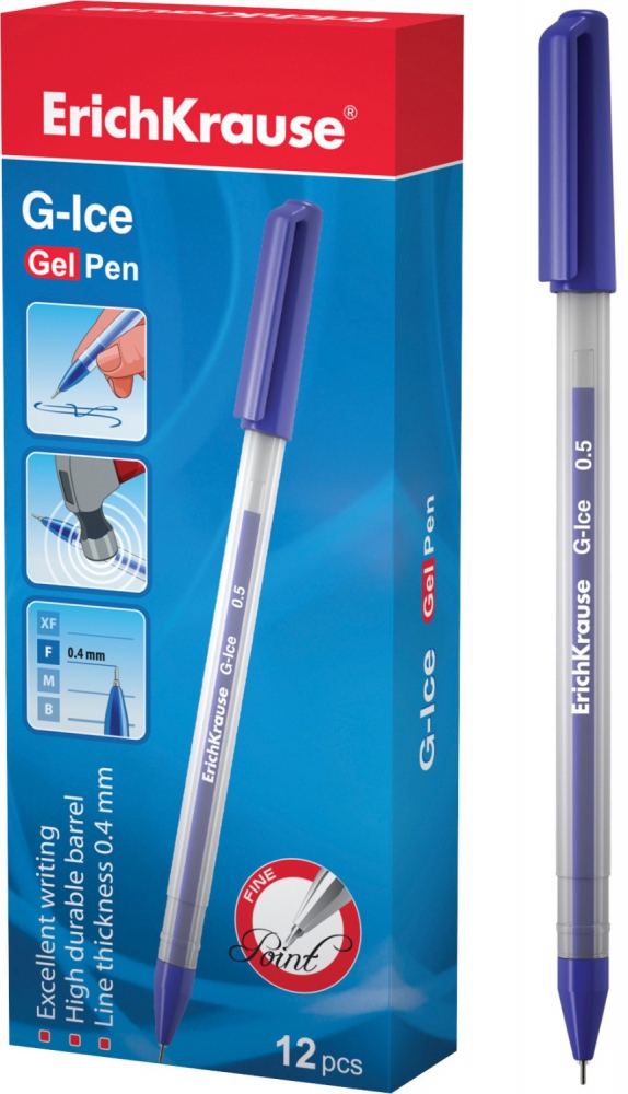 Ручка гелевая G-ICE синяя (39003)