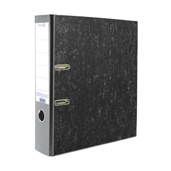 Папка-регистратор A4 75 мм Attomex, мрамор, чёрный