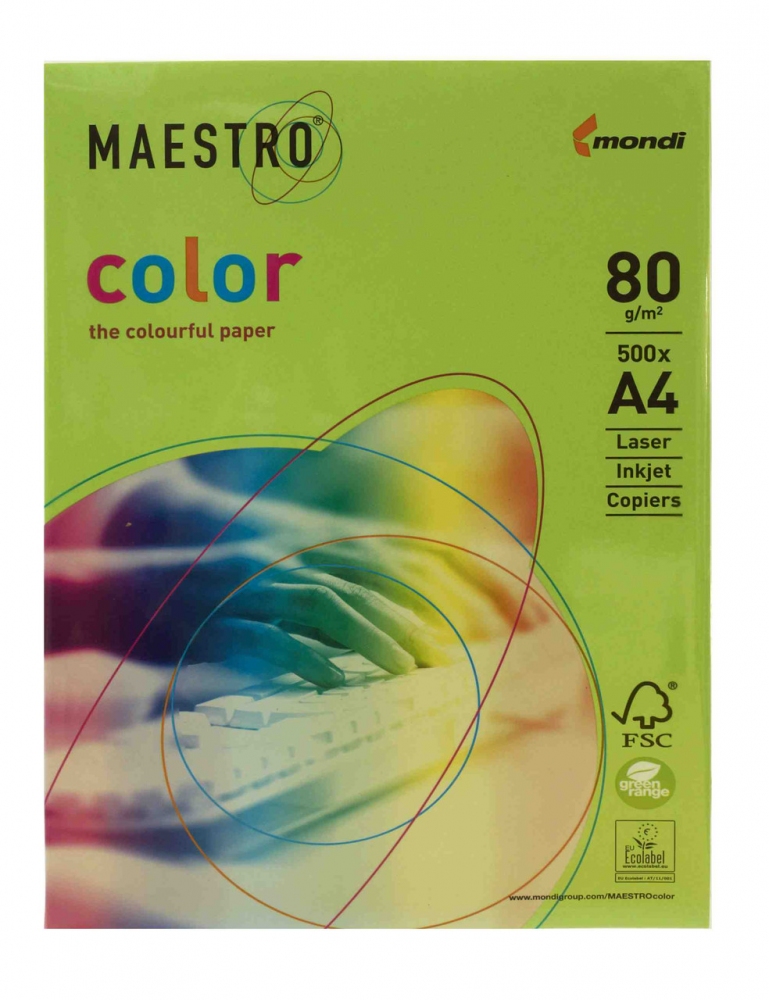 Бумага офисная цветная A4 80г/м 500л. 