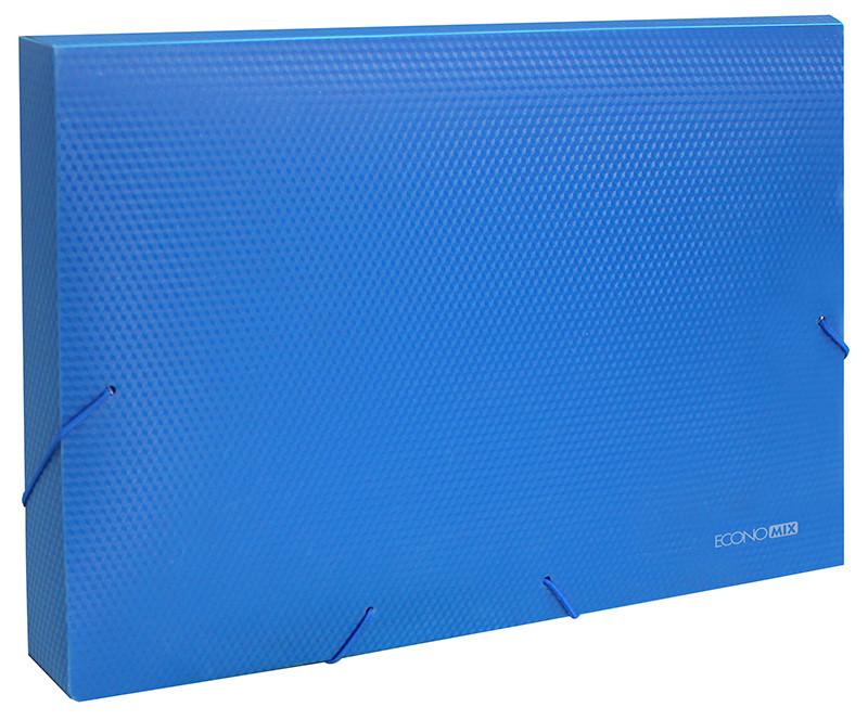 Папка на резинках 40 мм Economix пластик синий