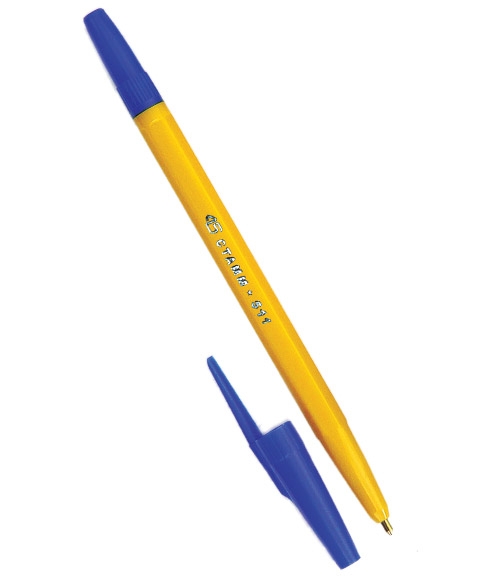 Ручка СТАММ 511, синий стержень, корпус ORANGE