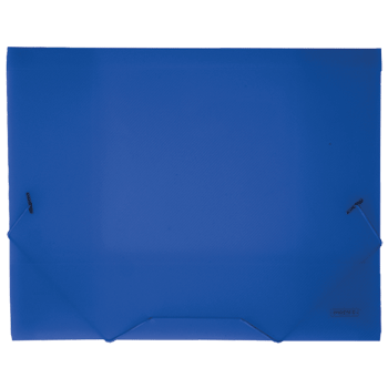 Папка на резинке A4, синяя полупрозрачная, 0.7 мм
