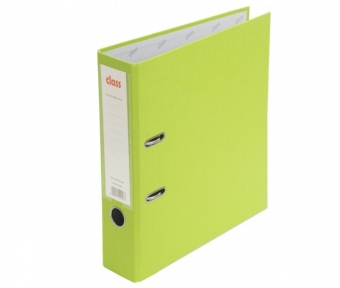 Папка-регистратор A4 75 мм. "CLASS", ПВХ, уголки металл салатовая арт. А0312-LGN