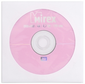 Диск DVD+RW Mirex 4.7Gb 4x в бумажном конверте