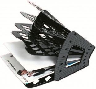 Лоток для бумаг 6 отделений, горизонтальный, "ВЕЕР-7" (серый)