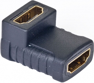 Переходник HDMI-HDMI Cablexpert A-HDMI-FFL, 19F/19F, угловой, золотые разъемы