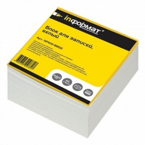 Блок для записей 80x80x50 мм. InFormat, белый (NPNW-885E)