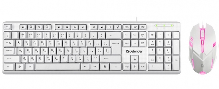 Клавиатура+мышь DEFENDER LINE MOTION C-977RU белый, проводной