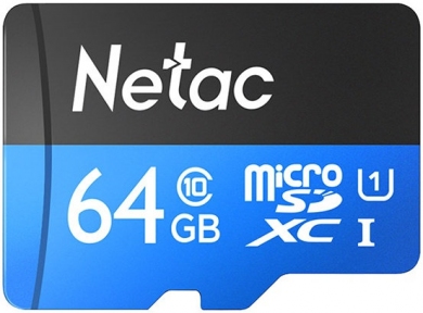 Карта памяти microSDXC 64GB Netac P500 Standard U1/C10 (без адаптера SD) (NT02P500STN-064G-S)