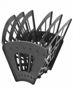 Лоток для бумаг 5 отделений, вертикальный, "ВЕЕР-6" (чёрный)