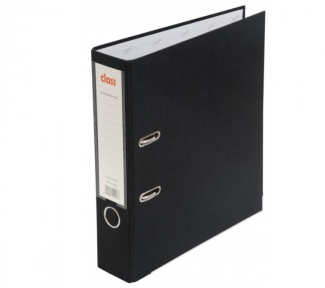 Папка-регистратор A4 75 мм. "CLASS", ПВХ, уголки металл черная арт. А0312-ВК