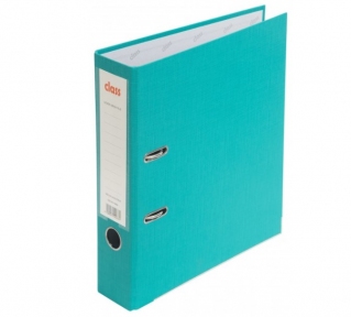 Папка-регистратор A4 75 мм. "CLASS", ПВХ, уголки металл бирюзовая арт. А0312-TRO