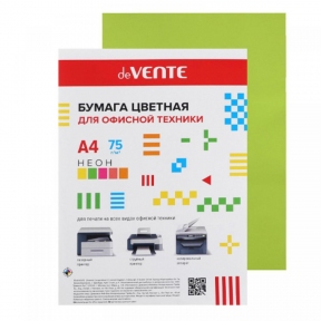 Бумага цветная A4 75г/м 50л. deVENTE, неон зеленый (арт. 2072239)