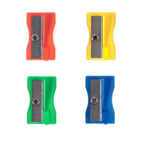 Точилка для карандашей одинарная, пластиковая 8мм, ассорти Foska AT0641