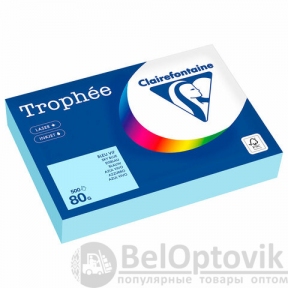 Бумага цветная A4 80г/м 500л. Clairefontaine "TROPHEE" голубой (1798PC)