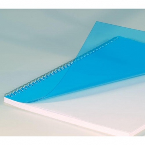 Обложка перфопереплета пластик, прозрачно-синяя 0,18 мм. (100 шт.)