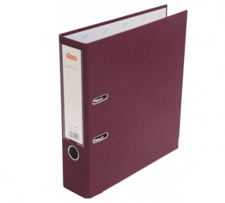 Папка-регистратор A4 75 мм. "CLASS", ПВХ, уголки металл бордовая арт. А0312-ВRG