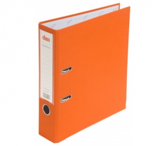 Папка-регистратор A4 75 мм. "CLASS", ПВХ, уголки металл оранжевая  арт. А0312-OR