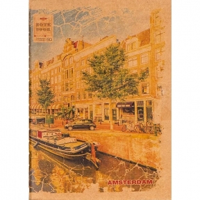 Блокнот A6 36 л., на прошивке, твердый переплет, мягка обложка (бумага крафт) (CS6136K)