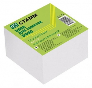 Блок для записей 90х90х50 мм. Attache, белый (314592)