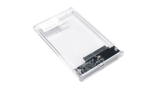 Бокс внешний  для HDD/SSD 2,5" Gembird EE2-U3S-7, порт Туре-С, SATA III, пластик, прозрачный, коробка