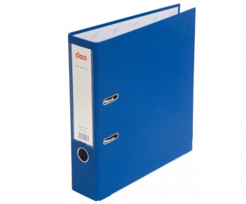 Папка-регистратор A4 75 мм. "CLASS", ПВХ, уголки металл синяя арт. А0312-ВL