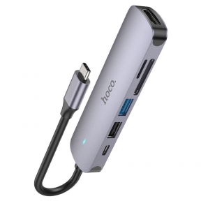 Концентратор USB 3.0 Hoco HB28 6в1 (Док-станция)