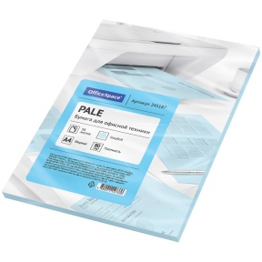 Бумага цветная A4 80г/м 50л. OfficeSpace, пастель голубой (245187)