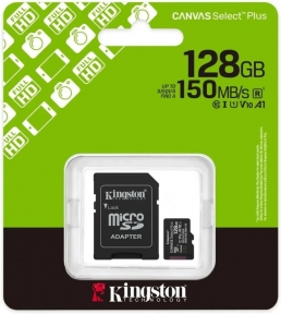 Карта памяти microSDXC 128GB Kingston Canvas Select Plus (SDCS3 128GB) (с адаптером)
