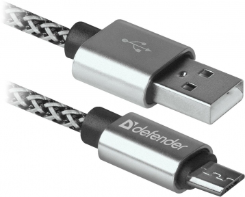 Кабель USB 2.0 Defender USB08-03T PRO AM-MicroBM.1m. 2.1A белый