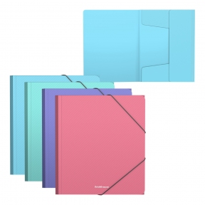 Папка на резинке A5+ ErichKrause "Diagonal Pastel", ассорти (арт. 50401)