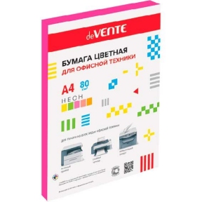 Бумага цветная A4 75г/м 50л. deVENTE, неон малиновый (арт. 2072240)