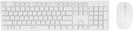 Клавиатура+мышь (комплект) OKLICK 240M, белый, беспроводной