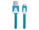 Кабель Esperanza EB176B BRAIDED MICRO USB 2.0 FLAT CABLE A-B M/M 1.0M Blue, плетеный, плоский