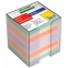 Блок для записей 90х90х90 мм., в прозрачном боксе, цветной